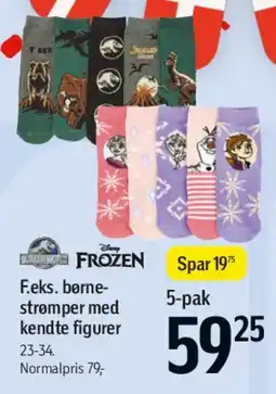 Føtex 5-pak børne-strømper med kendte figurer tilbud