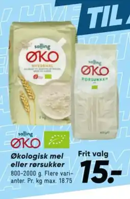 Bilka OKO Økologisk mel eller rørsukker tilbud