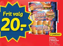 Fakta Tyskland Quickbury Burgerboller el. Hotdog Brød tilbud