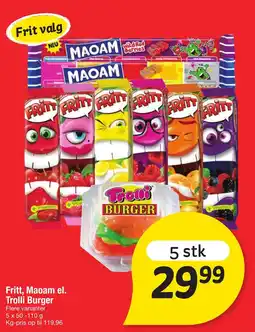 Fakta Tyskland Fritt, Maoam el. Trolli Burger tilbud