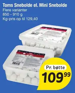 Fakta Tyskland Toms Snebolde el. Mini Snebolde tilbud