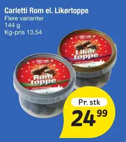 Fakta Tyskland Carletti Rom el. Likørtoppe tilbud