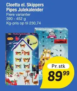 Fakta Tyskland Cloetta el. Skippers Pipes Julekalender tilbud