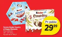 Fakta Tyskland Kinder Country el Happy Moments tilbud