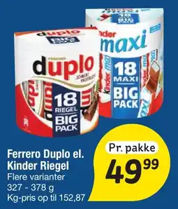 Fakta Tyskland Ferrero Duplo el. Kinder Riegel tilbud