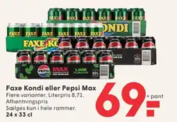 SPAR Faxe Kondi eller Pepsi Max tilbud