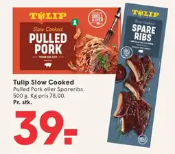 SPAR Tulip Slow Cooked Pulled Pork eller Spare Ribs tilbud