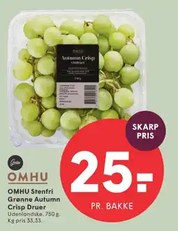 SPAR Omhu stenfri grønne autumn crisp druer tilbud