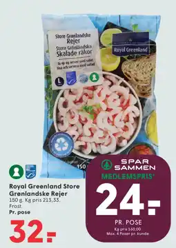 SPAR Royal Greenland Store Grønlandske Rejer tilbud