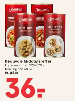 SPAR Beauvais Middagsretter tilbud