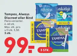 SPAR Tampax, Always Discreet eller Bind tilbud