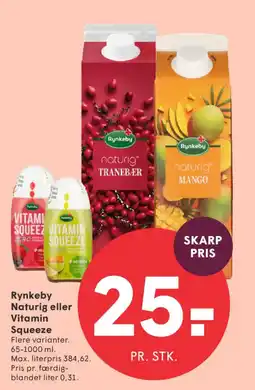 SPAR Rynkeby Naturig eller Vitamin Squeeze tilbud