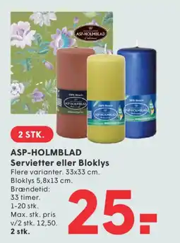 SPAR Asp-holmblad servietter eller bloklys tilbud