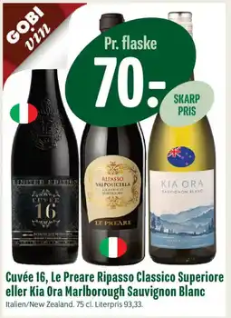 Min Købmand Cuvée 16, Le Preare Ripasso Classico Superiore eller Kia Ora Marlborough Sauvignon Blanc tilbud