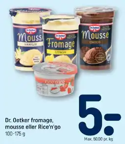 REMA 1000 Dr. Oetker fromage, mousse eller Rice'n'go tilbud