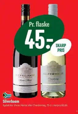 Min Købmand Silverboom Shiraz Merlot eller Chardonnay tilbud