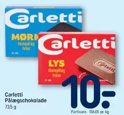 REMA 1000 Carletti Pålægschokolade tilbud