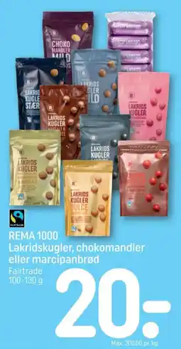 REMA 1000 Rema 1000 lakridskugler, chokomandler eller marcipanbrød tilbud