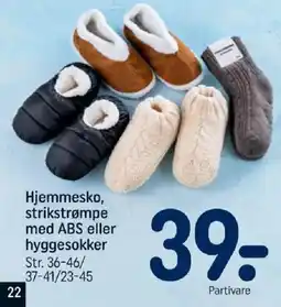 REMA 1000 Hjemmesko, strikstrømpe med ABS eller hyggesokker tilbud