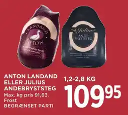 MENY Anton Landand eller Julius andebryststeg tilbud