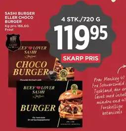 MENY Sashi Burger eller Choco Burger tilbud