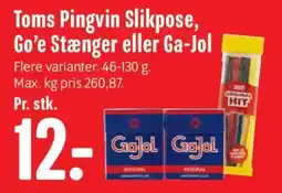 Min Købmand Toms Pingvin Slikpose Go'e Stænger eller Ga-Jol tilbud