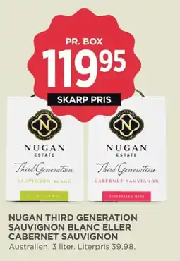 MENY Nugan Third Generation Sauvignon Blanc Eller Cabernet Sauvignon tilbud