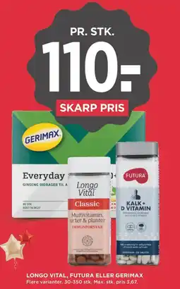 MENY Longo Vital, Futura eller Gerimax tilbud