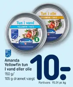 REMA 1000 Amanda Yellowfin tun i vand eller olie tilbud