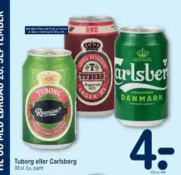 REMA 1000 Tuborg eller Carlsberg tilbud
