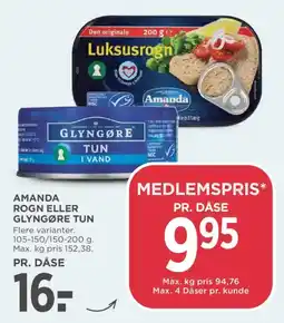 MENY Amanda rogn eller glyngøre tun tilbud