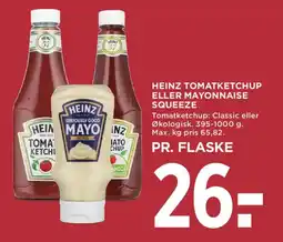 MENY Heinz tomatketchup eller mayonnaise squeeze tilbud