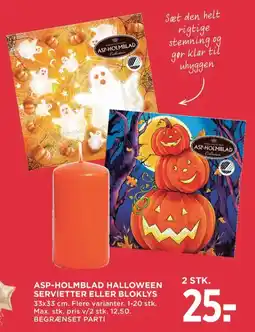 MENY Asp-holmblad halloween servietter eller bloklys tilbud