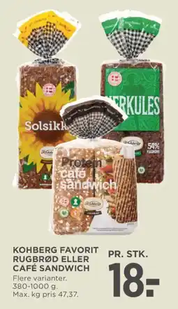 MENY Kohberg favorit rugbrød eller café sandwich tilbud