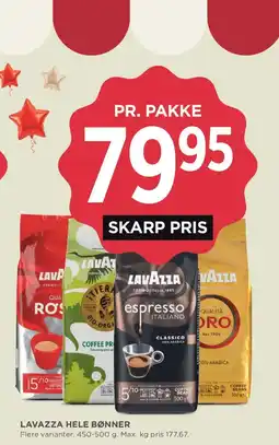 MENY Lavazza hele bønner tilbud