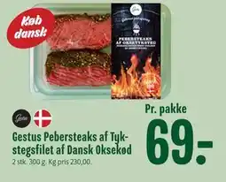 Min Købmand Gestus Pebersteaks af Tykstegsfilet af Dansk Oksekød tilbud