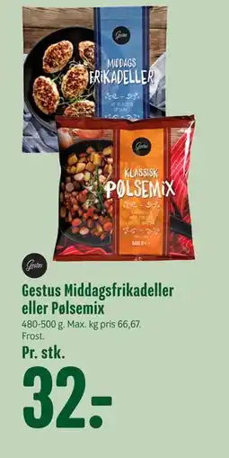 Min Købmand Gestus Middagsfrikadeller eller Pølsemix tilbud