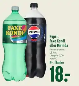 Min Købmand Pepsi, Faxe Kondi eller Mirinda tilbud