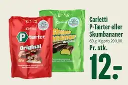 Min Købmand Carletti P-Tærter eller Skumbananer tilbud