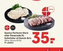SPAR Gestus Forloren Hare eller Panerede XL Schnitzler af Dansk Gris tilbud