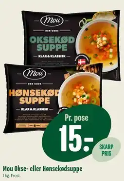 Min Købmand Mou Okse- eller Hønsekødsuppe tilbud
