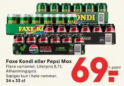 SPAR Faxe Kondi eller Pepsi Max tilbud