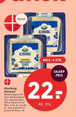 SPAR Klovborg Skiveost tilbud