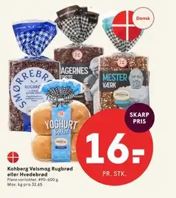SPAR Kohberg Velsmag Rugbrød eller Hvedebrød tilbud