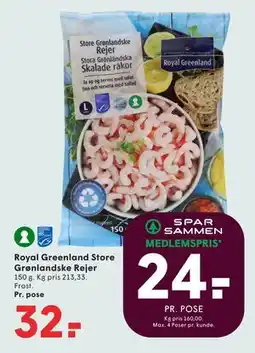 SPAR Royal Greenland Store Grønlandske Rejer tilbud