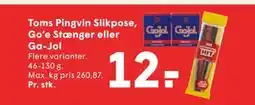 SPAR Toms Pingvin Slikpose, Go’e Stænger eller Ga-Jol tilbud