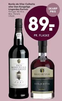 SPAR Barão de Vilar Colheita eller Den Kongelige Livgardes Portvin tilbud