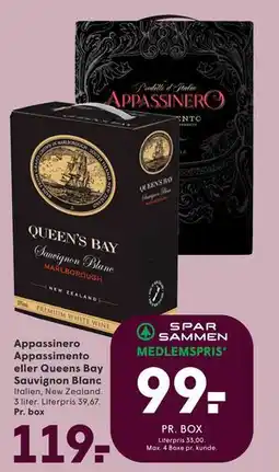 SPAR Appassinero Appassimento eller Queens Bay Sauvignon Blanc tilbud