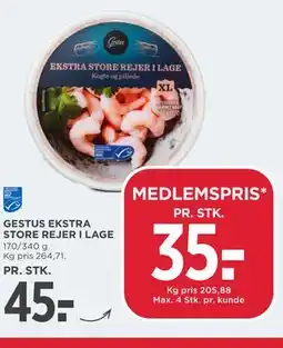 MENY GESTUS EKSTRA STORE REJER I LAGE tilbud