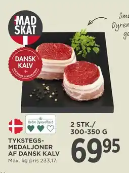 MENY TYKSTEGSMEDALJONER AF DANSK KALV tilbud